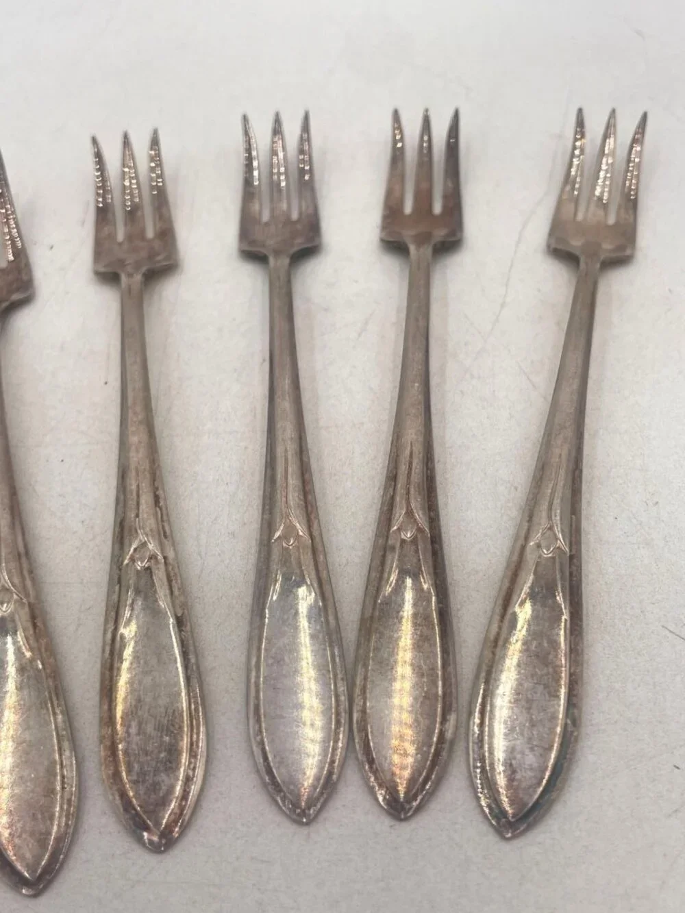 Wm Rogers Mfg Co Original Silverplate Vintage Relish Pickle Forks Set Of 6